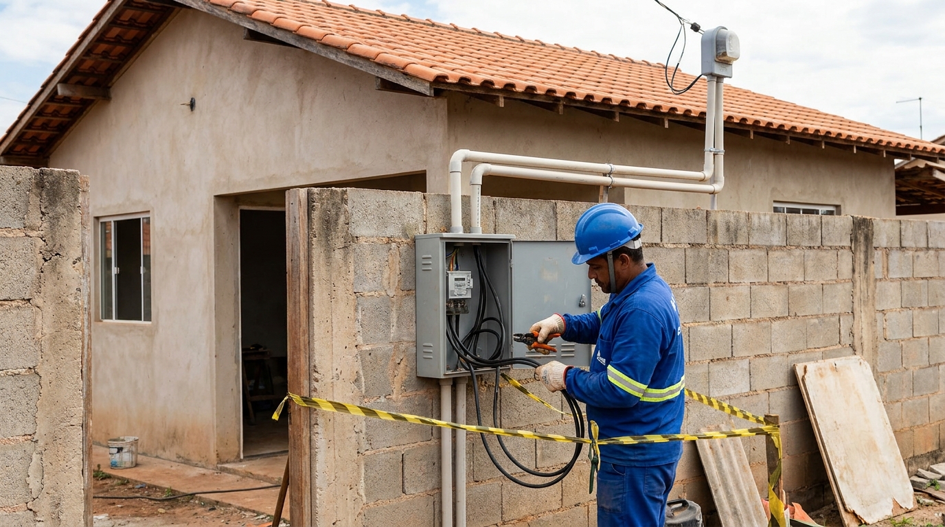 Eletricista instalando padrao de energia em Betim‑MG